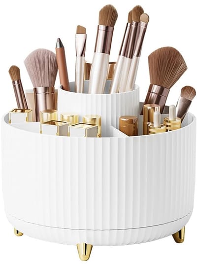 Dailygoody - Makeup Organizer - 360° Rotating Makeup Storage Box - 5 Compartment - Cosmetica Organizer - Handig voor op tafel - Ruimtebesparend - Gesc...