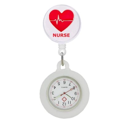 Fako® - Verpleegstershorloge - Zusterhorloge - Verpleegster Horloge - Roller Acryl - Hart - Wit