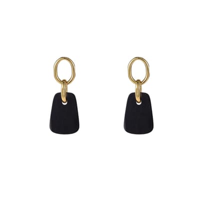 Go Dutch Label Oorknoppen Square Dangle Black