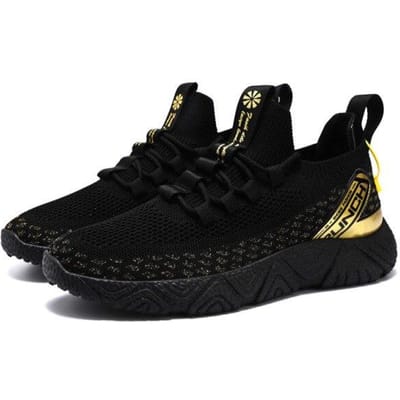 Herenschoenen Vetersluiting Casual Effen Kleur Sport Hardloopschoenen Heren Mesh Ademende Sneakers Draagbaar Zapatos Planos 42 black