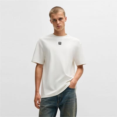 Hugo Heren Dalile Stacked T-shirt (Natuurlijk)