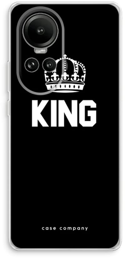 Case Company® - Hoesje geschikt voor Oppo Reno 10 hoesje - King zwart - Soft Cover Telefoonhoesje - Bescherming aan alle Kanten en Schermrand