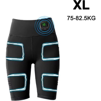 Microstroom Intelligente Massagebroek EMS Spierstimulatie Massage Gewichtsverlies Benenvormende Shorts Afslankende Yogabroek USB black