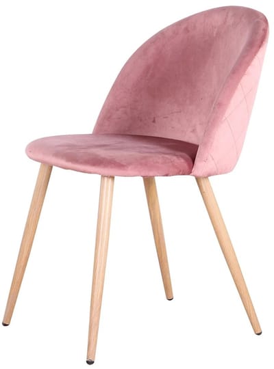 NaevaMi Eetkamerstoelen - Gestoffeerde Stoelen - Fluwelen Stoelen - Ergonomisch Ontwerp - Nordic - Scandinavische Stoelen met Metalen Poten - Rugleuningstoel voor Restaurantkeuken - Set van 4 - Roze - Velvet