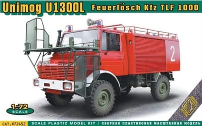 ACE Modelbouwpakket Militaire voertuigen - 72452 Unimog U 1300L Feuerlösch Kfz TLF 1000 Plastic - 1:72 - Modelbouw