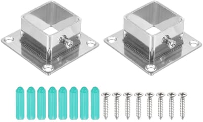 Vierkante paalpoten 2 mm roestvrij staal, flenspoten voor stevige dek leuning montage, geschikt voor 3x3 cm palen accessoires, 2 stuks