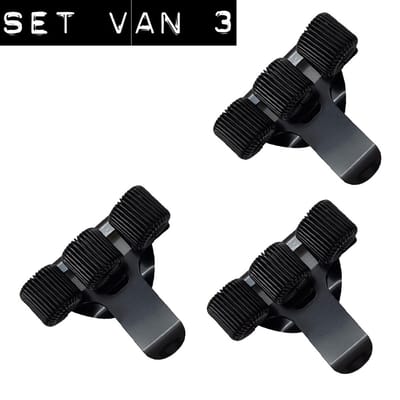 3 Pack Pennenhouder - Penhouder - Clip - uniform (Zwart)