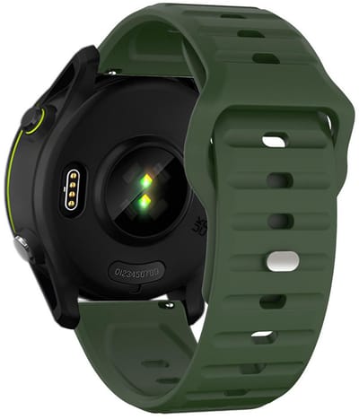 Siliconen bandje - geschikt voor Garmin Venu (2 Plus) / Venu SQ (2) / Vivomove (Style - Sport) / Vivoactive 3 / 5 / 6 / Forerunner 55 / 165 / 245 / 645 / 570 - 42mm - army groen