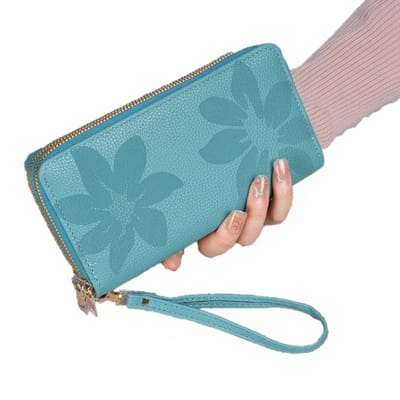 Portemonnee - 19*10*4 cm - Portemonnee met dubbele rits - RFID-portemonnee met grote capaciteit - Kaarthouder - Clutch - Bedrukte clutch - Damesportemonnee - met telefoonvak en kaartsleuven - met polsbandje - Kaarthouder voor op reis