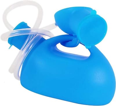 Urinoir voor heren - Urinebeker mannelijk - Thuiszorg - Grote capaciteit lekvrij - 2000 ml - blauw