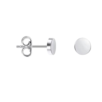 Aramat Jewels | Oorbellen | Zilverkleurige Ronde Oorstekers RVS 4mm | | | |4mm | Staal | Kinderen, Volwassenen | Verkleurd niet