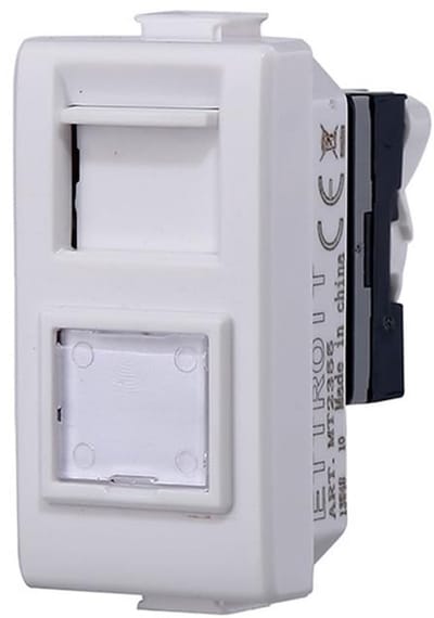 Netwerkcontactdoos RJ45 CAT 6 UTP Wandcontactdoos Wit