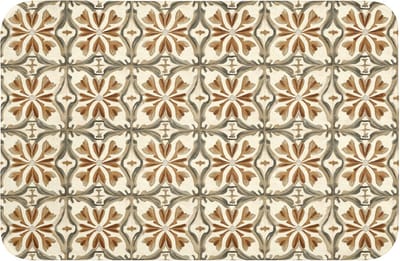 WC mat 60x40 cm - Antislip - Siertegel - Patroon - Bruin - Toiletmat - Vloermat - Douchemat - Toilet tapijt - Toiletmatten