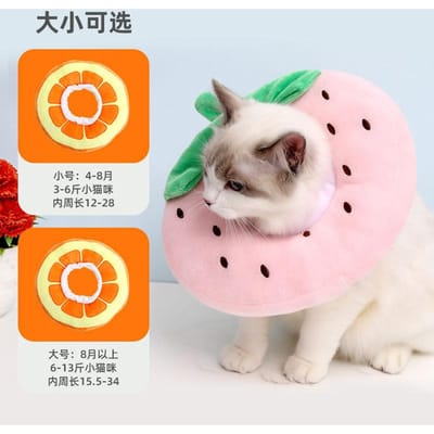 Elizabeth Krans Kattenhalsband Kat Fruit Hoofddeksel Huisdier Schaamtekrans Anti-Likken en Bijten Gesteriliseerd Huisdier gray
