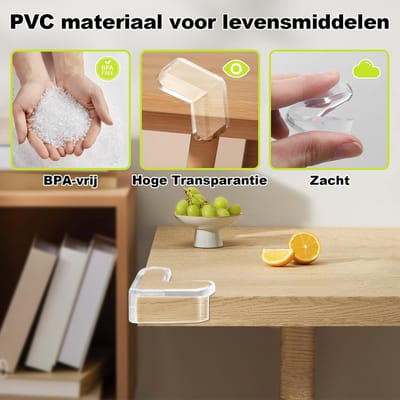 Famanu - Hoekbeschermers voor Kinderen, 12 Stuks Transparante Tafelhoekbeschermers met Sterke Hechttapes, Kindveilige Hoekbescherming voor Meubels – L Vorm