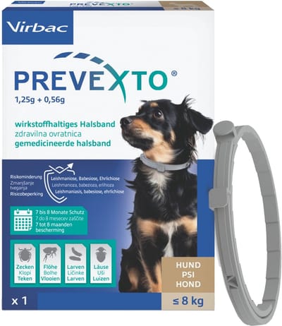 Virbac PreveXto Halsband hond < 8 kg - 1 stuk