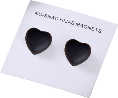 2x Hoofdoek Magneet - Magnetische Broche - Magneetbroche - Sjaal - Hijab Accessoires - Abaya - 14mm - Set 2 Stuks - Mat Zwart