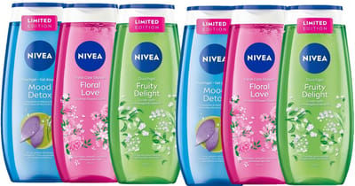 Nivea Douchegel - MIX - Mood Detox / Fruity Delight / Floral Love - Voordeelverpakking 6 x 250 ml