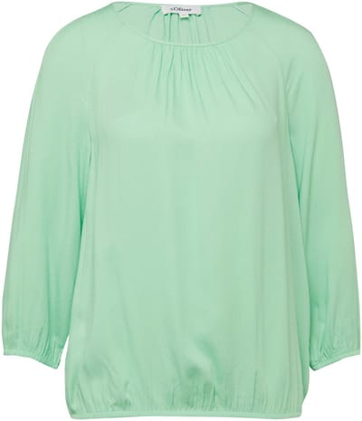 Gestructureerde Viscose Blouse met Gerimpelde Details Ronde Hals Dames s.Oliver