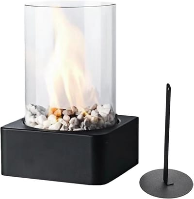 Tafelhaard Buiten - Draagbare Gashaard - Terras Verwarmen - Stijlvolle Warmtebron - 20.4 x 20.6 x 20.4 cm - Zwart