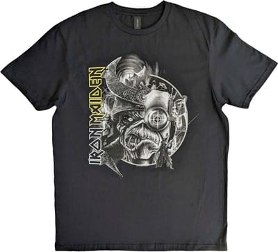 Iron Maiden - The Future Past Tour '23 Greyscale Heren T-shirt - S - Zwart