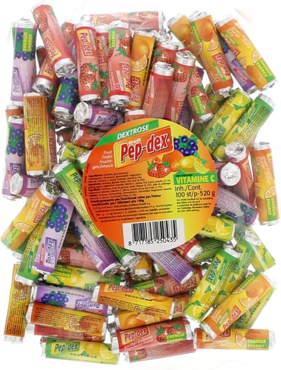 Dextrose fruitrolletjes Pep-Dex 100 stuks