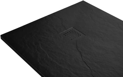 Kunststof Composiet Douchebak Matzwart - Inclusief Sifon en Rooster - Antislip - Inkortbaar - 80x90x3 cm