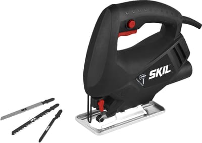SKIL Decoupeerzaag 400W - Met Stofblazer - Zaagcapaciteit 65mm - 45° Zaagsneden - Zaagblad Voor Hout - Inclusief 3 Zaagbladen - Skil 4190 AA