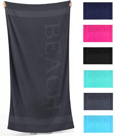 Zavelo Beach Strandlaken Antraciet (100x200 cm)