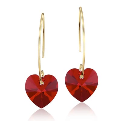 Montebello Oorbellen Pippa HG26 - Swarovski Hart - 925 Zilver Verguld - Ø14mm - 40mm