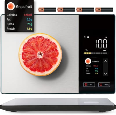 Ustratics Keukenweegschaal - Digitaal - Tarra functie - 1g to 5kg - RVS - Incl batterijen - bluetooth
