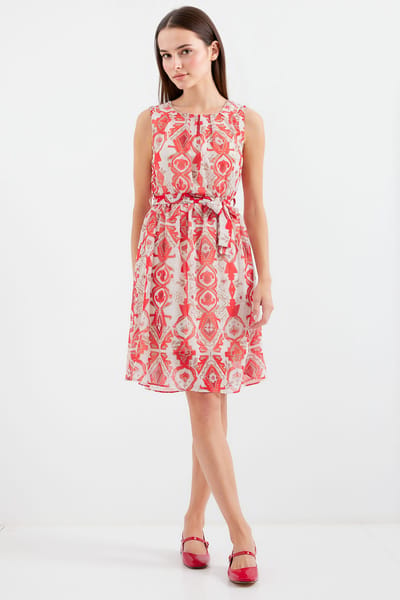 Mini-jurk met striksluiting en strikdetail