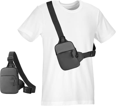 Waterdichte Crossbody Rugzak voor Mannen, Ideaal voor Outdoor Activiteiten, Reizen en Dagelijks Gebruik, Klein en Praktisch in Grijs