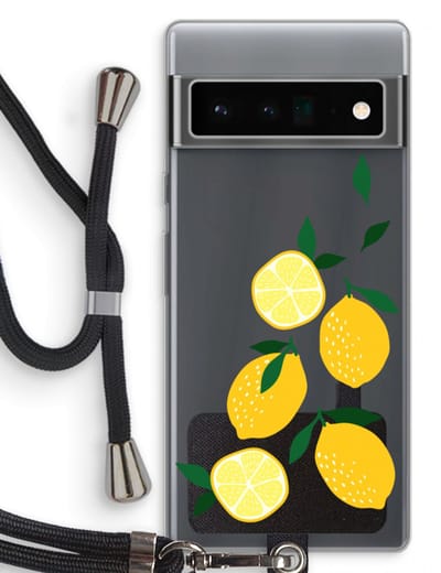 Case Company® - Hoesje met koord geschikt voor Google Pixel 6 Pro hoesje met Koord - You're my lemon - Telefoonhoesje met Zwart Koord - Bescherming aan alle Kanten en Over de Schermrand