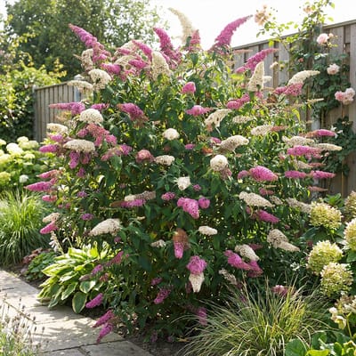 Bloomique - Set van 2 - Buddleja Davidii Duo Pink White - Vlinderstruik - Tuinplanten - Winterhard - Hoogte 30-40 cm - Pot 17 cm