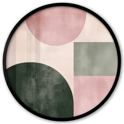 Poster in lijst Rond - Fotolijst 40x40 cm - Posters - Vormen - Abstract - Cirkel - Zwart - Ronde posterlijst zwart - Decoratie - Wanddecoratie woonkamer - Muurdecoratie slaapkamer