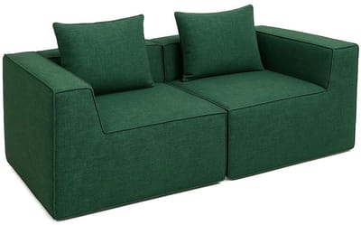 2-zitsbank/accessoires voor bank MCW-O54, bank 2-zits loungebank, modulair stof/textiel (300 g/m²) 63 x 194 x 97 cm ~ groen