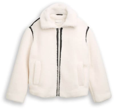 Tom Tailor Denim - Losse teddy jas - Maat XL - light cream beige