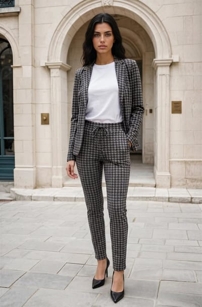 MI PIACE - Travel Blazer Houndstooth Print 202015 Falcon - Maat : L