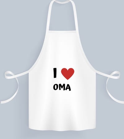 Akyol - i love oma Keukenschort - Oma - de liefste oma - verjaardag - cadeautje voor oma - oma artikelen - kado - geschenk - 82 bij 71 cm