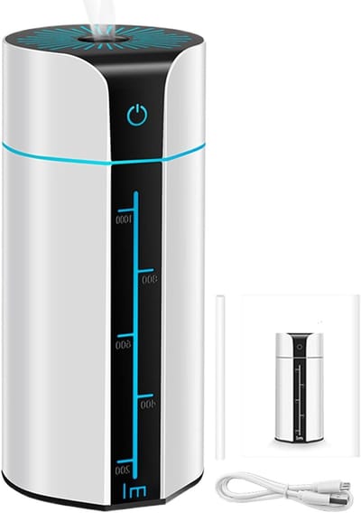 Luchtbevochtiger voor slaapkamer, USB-luchtdiffuser voor binnen, intelligente luchtbevochtiger met 7 led-kleuren, voor binnen, babykamer, woonkamer, slaapzaal, studio