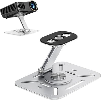 Projectorhouder - Beamerstandaard - Film Kijken - 360° Draaibaar - 3 kg Draagvermogen - Zilver