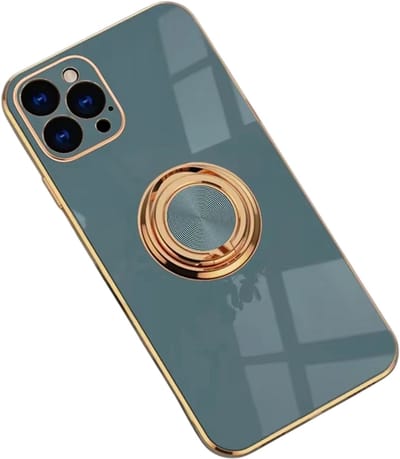 360° Draaibare Ringhouder Telefoonhoesje – Geschikt voor iPhone 17 Modellen – Silicone Hoesje met Kickstand, Ringstand, Anti-Slip Smartphone Beschermhoes-Grijs