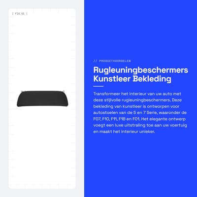 Dailygoods- Rugleuningbekleding Kunstleer - Autobekleding - Rugleuningbeschermers - Accessoire - Eenvoudig te installeren - Luxueus ontwerp
