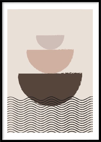 Poster Abstract Semicircle - 30x40 cm - Abstracte poster - Exclusief fotolijst – WALLLL