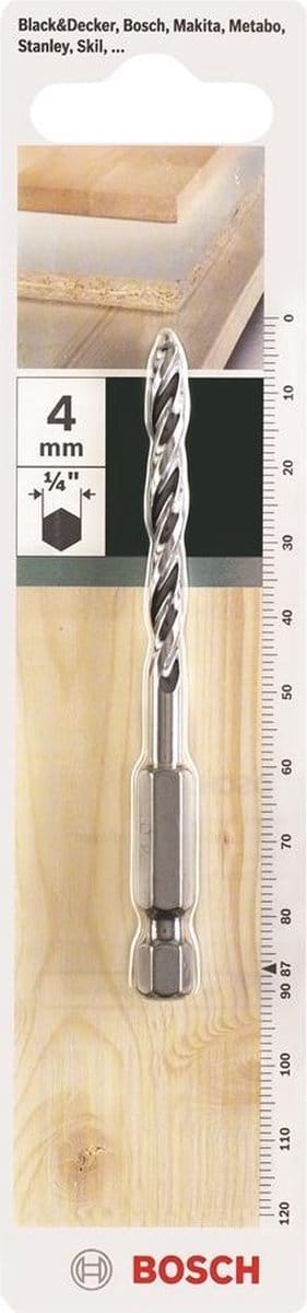 Bosch 2609255148 HSS Houtspiraalboor - 1/4" zeskantopname - 4 x 43 x 87mm