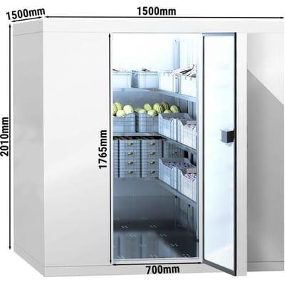 GGM Gastro Tiefkühlzelle - 1500x1500mm - 2,8m³ - inkl. Lamellen Wit