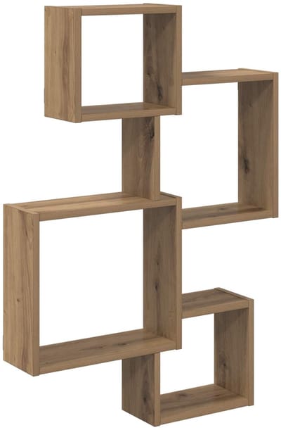 vidaXL - Wand - Kubus - Planken - Muurmontage - Artisanaal - eiken - Bewerkt - hout