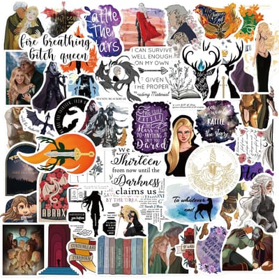 50 Stuks Throne Of Glass Scrapbook Stickers Doe-het-zelf Dagboek Laptop Bagage Skateboard Graffiti Sticker Leuke Stijlvolle Klassieke Speelgoed black