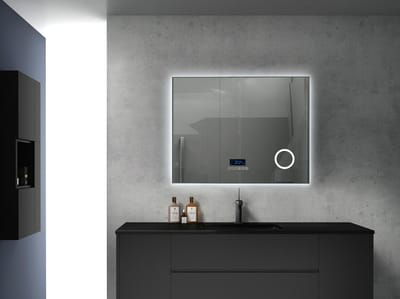 Mawialux LED Badkamerspiegel - Bluetooth - 80x70cm - Gunmetal Grey - Noël